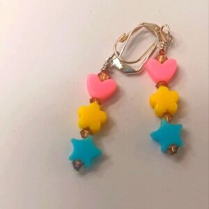 Pastels With Swarovski  Crystals Dangle Handcrafted Earri…
